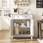 31.5 Armoire de buffet, Meuble de rangement rustique avec étagère réglable, Console d'entrée, Meuble de bar à café pour la cuisine