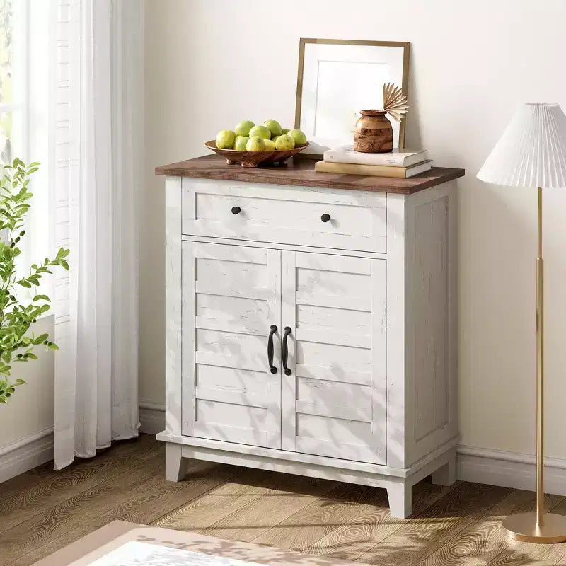 31.5 Armoire de buffet, Meuble de rangement rustique avec étagère réglable, Console d'entrée, Meuble de bar à café pour la cuisine
