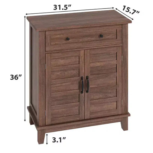 31.5 Armoire de buffet, Meuble de rangement rustique avec étagère réglable, Console d'entrée, Meuble de bar à café pour la cuisine