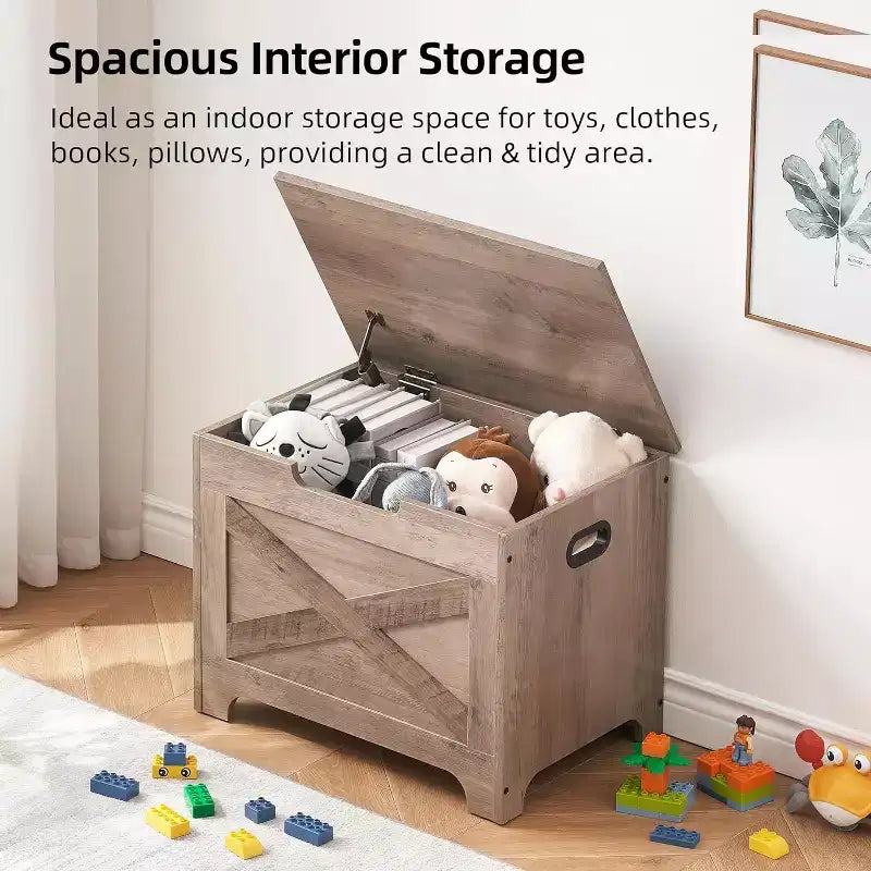 Banc de rangement Acekool avec couvercle relevable - Siège et organisateur d'entrée en bois rustique