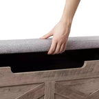 Banc de rangement Acekool avec couvercle relevable - Siège et organisateur d'entrée en bois rustique