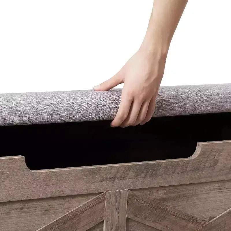 Banc de rangement Acekool avec couvercle relevable - Siège et organisateur d'entrée en bois rustique