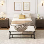 Cadre de lit gigogne double avec roulettes verrouillables, lit de repos pliable en métal, rangement et assemblage faciles