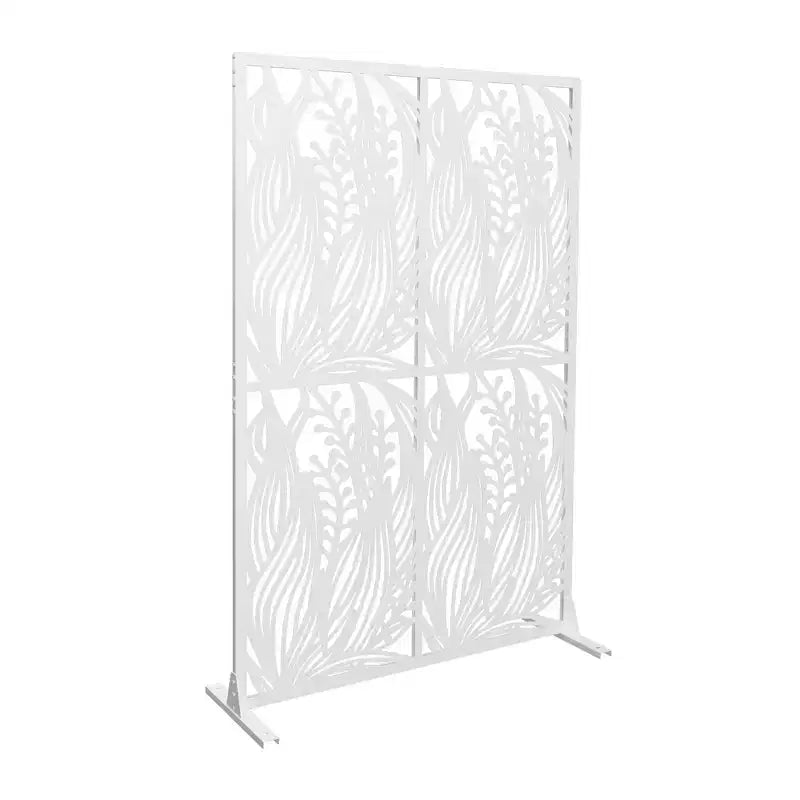 MAYEERTY Paravent intimité en fer motif oiseaux noirs de 117 cm, autoportant, pour intérieur et extérieur