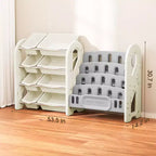 Organisateur de rangement de jouets pour enfants avec 12 bacs roulants en plastique sans BPA, étagère de salle de jeux à 4 niveaux