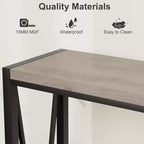 Table Console Industrielle Acekool avec Conception en V, Table d'Entrée/Canapé à 2 Niveaux pour Salon et Couloir, Rangement Peu Encombrant
