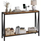 Table Console Industrielle Acekool avec Conception en V, Table d'Entrée/Canapé à 2 Niveaux pour Salon et Couloir, Rangement Peu Encombrant