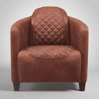 Art Leon Leather Accent Chair with Quilted Design for Timeless Comfort