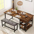 Ensemble de salle à manger pour 4, table de cuisine avec bancs rembourrés, table de salle à manger de cuisine pour petit espace