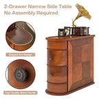 Table d'appoint haute en bois avec 3 tiroirs
