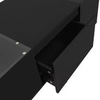 Table basse LED moderne Okak, éclairage 16 couleurs et espace de rangement, finition brillante, table d'appoint rectangulaire pour salon