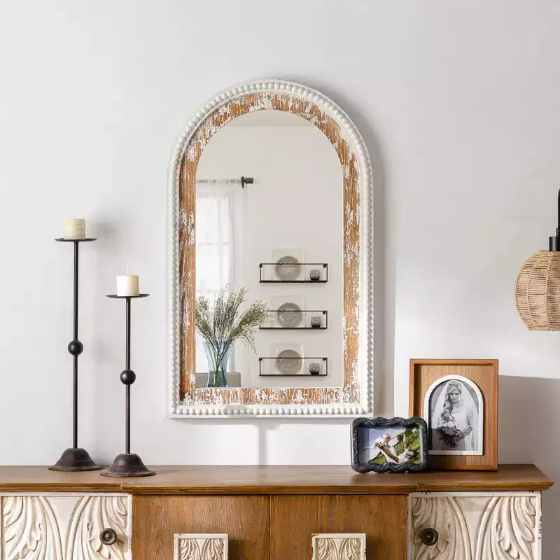 Maxax Wood Arch Decorative Wall Mirror