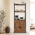 Étagère de Boulanger avec Armoire 70.8 Meuble de Rangement pour Micro-ondes, Meuble Bar Haut, Étagère de Cuisine Industrielle avec Tiroir, Grand Support de Rangement pour Micro-ondes
