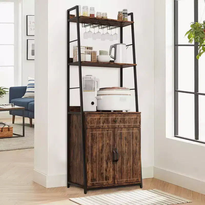 Étagère de Boulanger avec Armoire 70.8 Meuble de Rangement pour Micro-ondes, Meuble Bar Haut, Étagère de Cuisine Industrielle avec Tiroir, Grand Support de Rangement pour Micro-ondes