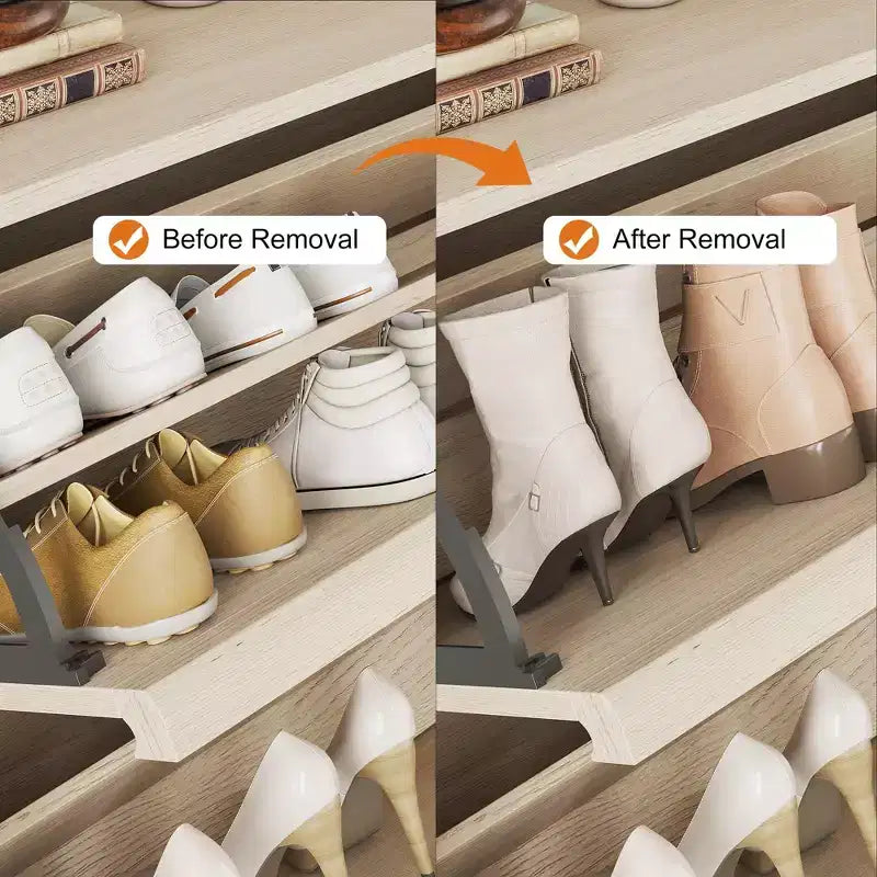 Meuble à chaussures avec tiroirs basculants, meuble de rangement à chaussures moderne pour entrée, meuble à chaussures en bois avec étagère réglable