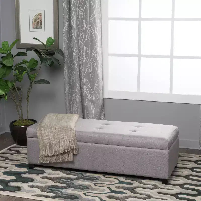 GDFStudio Gannon Contemporary Upholstered Tufted Storage Ottoman Bench