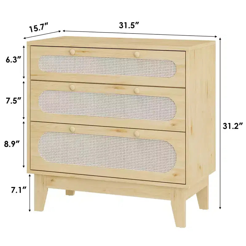 Table de chevet en rotin avec tiroirs, grande table de nuit moderne pour chambre à coucher