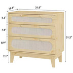 Table de chevet en rotin avec tiroirs, grande table de nuit moderne pour chambre à coucher