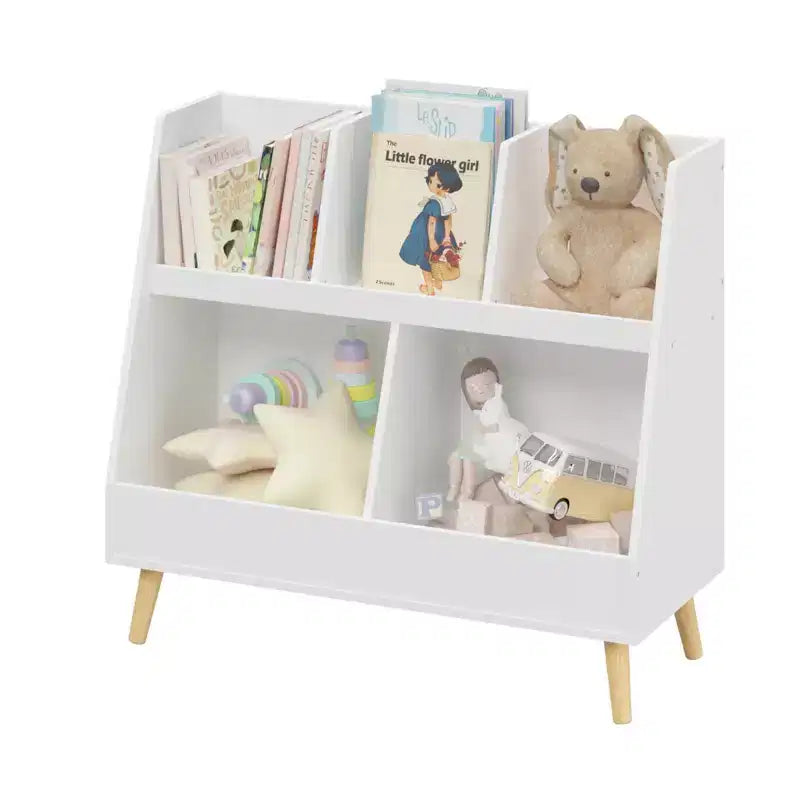 Étagère de Rangement pour Livres et Jouets Moderne pour Enfants, Organisateur de Rangement à 2 Niveaux avec 5 Casier, Bacs Ouverts, Cadeau d'Anniversaire de Noël