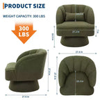 Fauteuil d'appoint pivotant moderne avec dossier rayé et coussin moelleux - Chaise longue ronde rembourrée