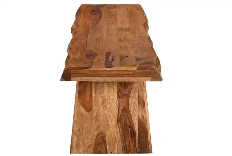 HomeRoots Banc de salle à manger à bord naturel 68 po en bois massif marron