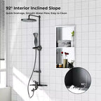 Niche de douche en acier inoxydable au design rectangulaire encastré, installation sans carrelage requise, rangement mural pour salle de bain