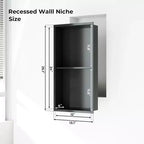 Niche de douche en acier inoxydable au design rectangulaire encastré, installation sans carrelage requise, rangement mural pour salle de bain