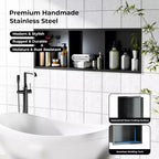 Niche de douche en acier inoxydable au design rectangulaire encastré, installation sans carrelage requise, rangement mural pour salle de bain