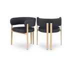 Meridian Furniture,Gideon Black Vegan Leather Dining Chair, Set of 2