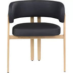 Meridian Furniture, Chaises de salle à manger Gideon en cuir végétalien noir, ensemble de 2