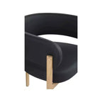 Meridian Furniture, Chaises de salle à manger Gideon en cuir végétalien noir, ensemble de 2