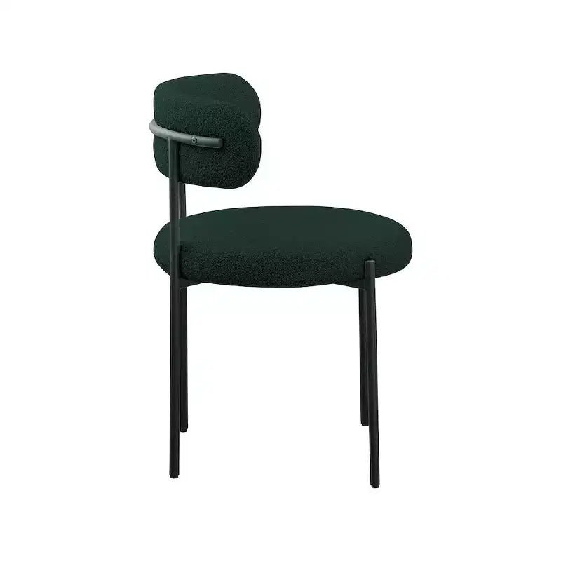 Meridian Furniture, Chaises de salle à manger en tissu bouclé vert Beacon, Lot de 2
