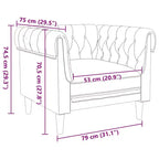 vidaXL Canapé Chesterfield Rembourré Fauteuil Meuble de Salon Tissu - Canapé Marron
