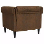 vidaXL Canapé Chesterfield Rembourré Fauteuil Meuble de Salon Tissu - Canapé Marron