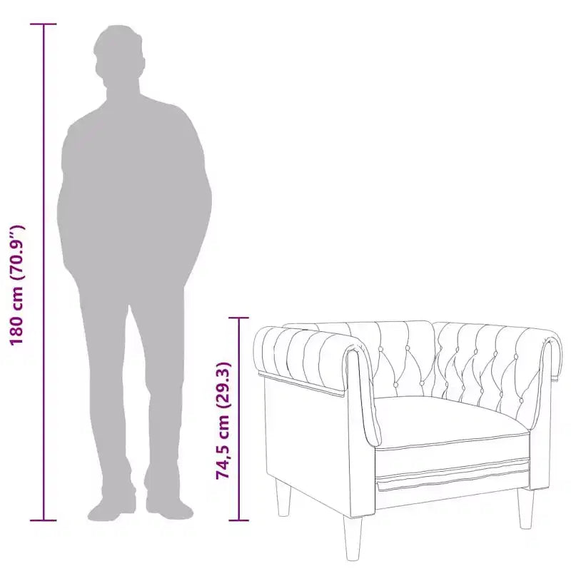 vidaXL Canapé Chesterfield Rembourré Fauteuil Meuble de Salon Tissu - Canapé Marron