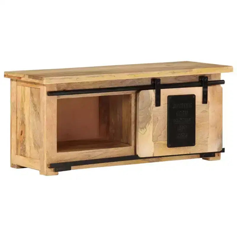 vidaXL Meuble TV Bois de Manguier Massif avec Coulisses en Bois de Manguier Naturel