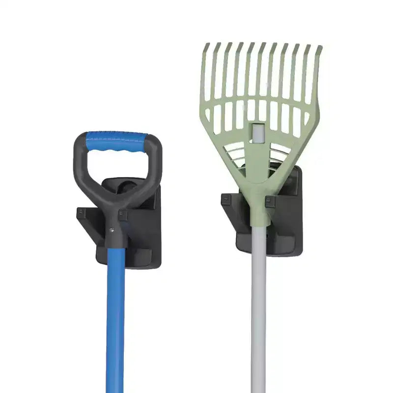 Suncast Lot de 2 crochets muraux de rangement pour outils, système de rangement extérieur pour garage, placard, abri de jardin ou nettoyage, noir