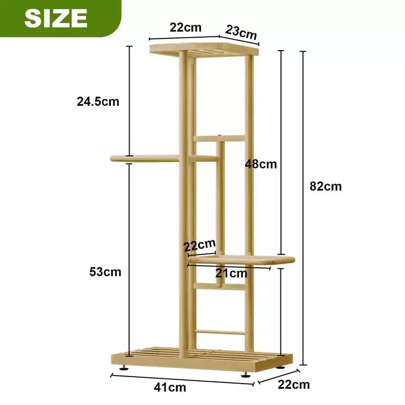 TROPOW Support de plantes en métal à 4 niveaux - Étagère à fleurs pour l'intérieur et l'extérieur - Support de plantes d'intérieur et balcon