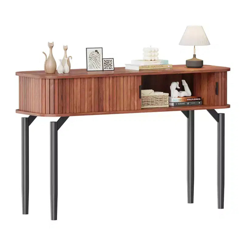 Table console de 119 cm avec 2 tiroirs et rangement ouvert, table d'entrée étroite derrière le canapé, tables d'appoint pour couloir et salon