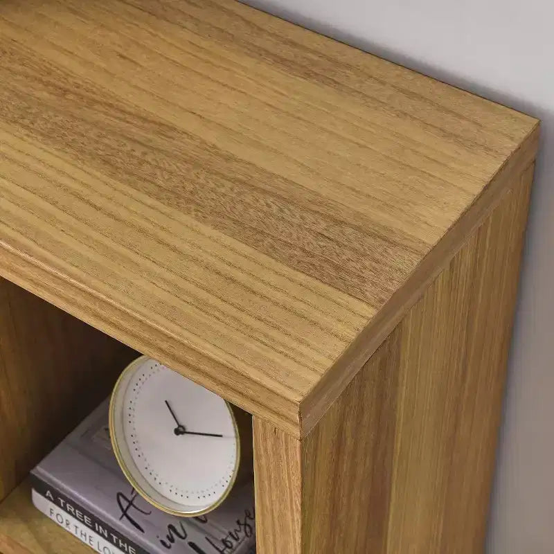 Étagère 7 cubes Acekool, meuble de rangement moderne en bois, bibliothèque ouverte 3 étagères pour chambre d'enfant, entrée, salon, Naturel