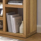 Étagère 7 cubes Acekool, meuble de rangement moderne en bois, bibliothèque ouverte 3 étagères pour chambre d'enfant, entrée, salon, Naturel