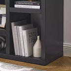 Étagère 7 cubes Acekool, meuble de rangement moderne en bois, bibliothèque ouverte 3 étagères pour chambre d'enfant, entrée, salon, Naturel