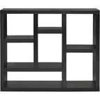 Étagère 7 cubes Acekool, meuble de rangement moderne en bois, bibliothèque ouverte 3 étagères pour chambre d'enfant, entrée, salon, Naturel
