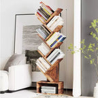 Étagère de rangement bibliothèque et étagère à livres en forme d'arbre – Étagère de rangement haute à 8 niveaux pour salon, chambre, bureau à domicile