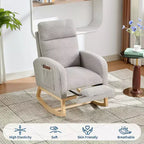 Fauteuil à bascule pour chambre d'enfant avec repose-pieds, fauteuil de lecture moderne en PU avec dossier haut, pour salon, chambre à coucher