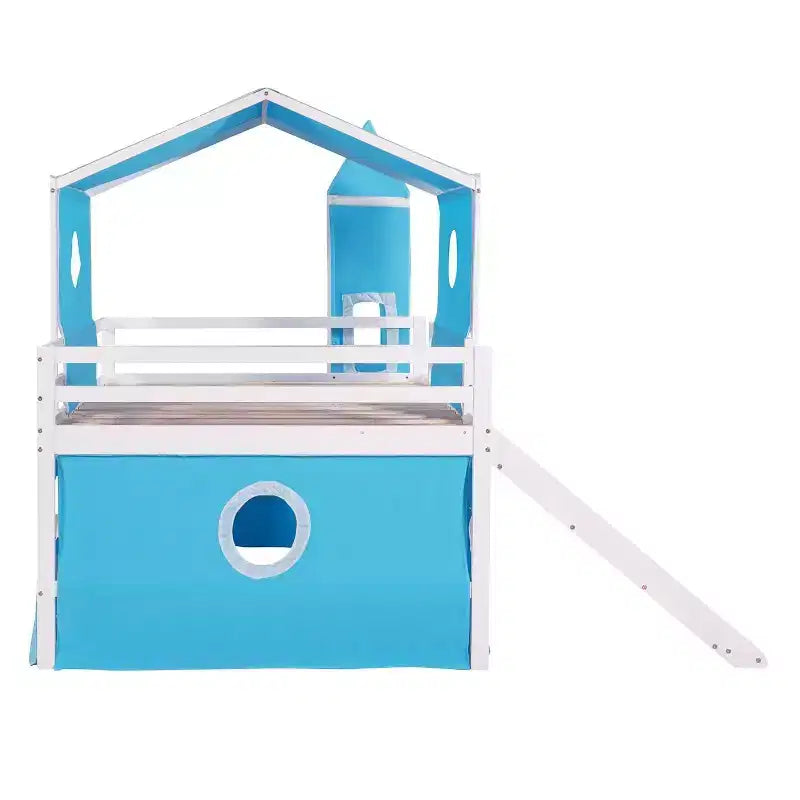 Lit mezzanine complet Acekool - Design cabane avec rangements et tour de tente