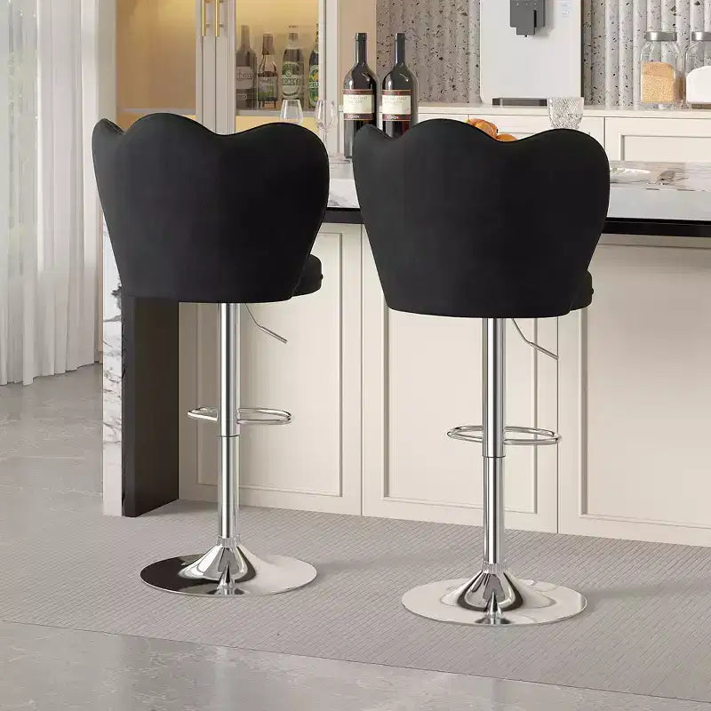 Tabourets de bar en velours VECELO, lot de 2/4, tabourets de bar réglables avec dossier, tabourets de comptoir sans accoudoirs, chaises de bar pivotantes pour pub ou îlot de cuisine