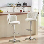Tabourets de bar en velours VECELO, lot de 2/4, tabourets de bar réglables avec dossier, tabourets de comptoir sans accoudoirs, chaises de bar pivotantes pour pub ou îlot de cuisine