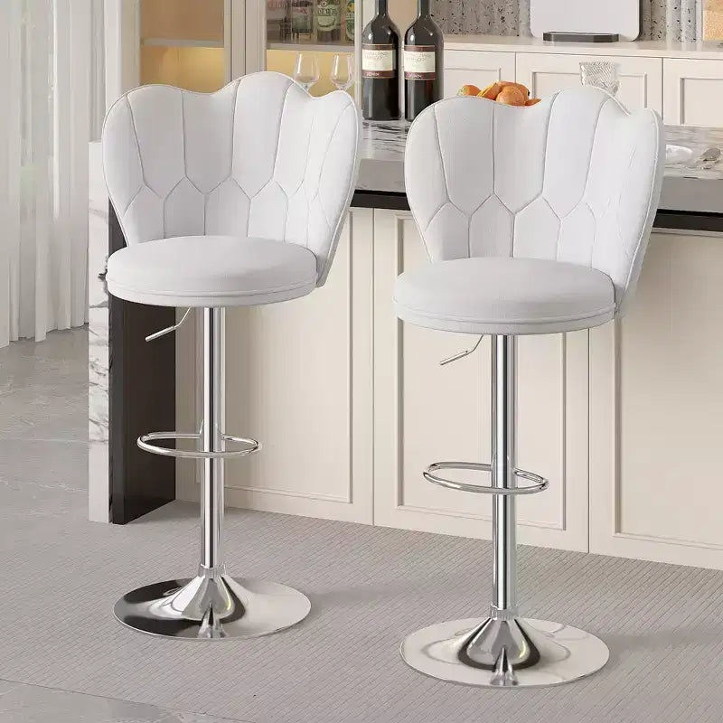 Tabourets de bar en velours VECELO, lot de 2/4, tabourets de bar réglables avec dossier, tabourets de comptoir sans accoudoirs, chaises de bar pivotantes pour pub ou îlot de cuisine