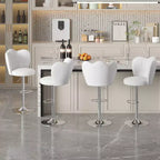 Tabourets de bar en velours VECELO, lot de 2/4, tabourets de bar réglables avec dossier, tabourets de comptoir sans accoudoirs, chaises de bar pivotantes pour pub ou îlot de cuisine